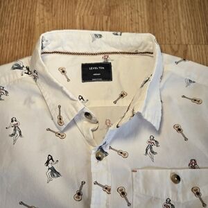 LEVEL TEN‎ Hula Girl Button-Up Shirt | Size M